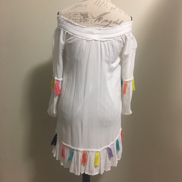 Chelsea and Theodore White Boho Tassel Dress - Picture 8 of 8